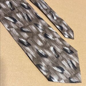 Great deal on Pierre Cardin Black and Brown Abstract Silk Men's Tie Made in USA